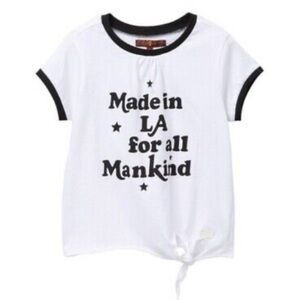 NWT 7 For All Mankind White Graphic Ringer Tee